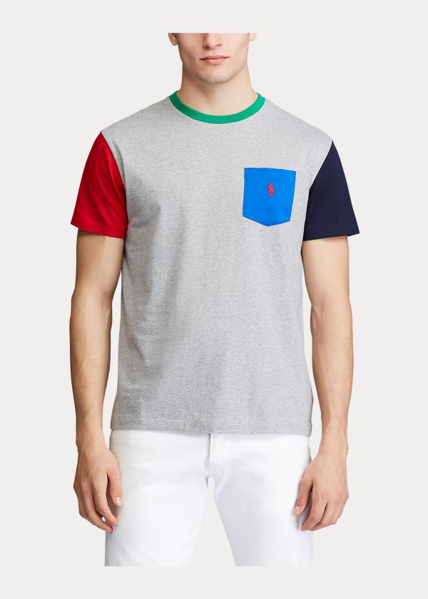 Ralph Lauren Classic Fit Pocket T-Shirt Šedé Viacfarebný | iILNtMUM