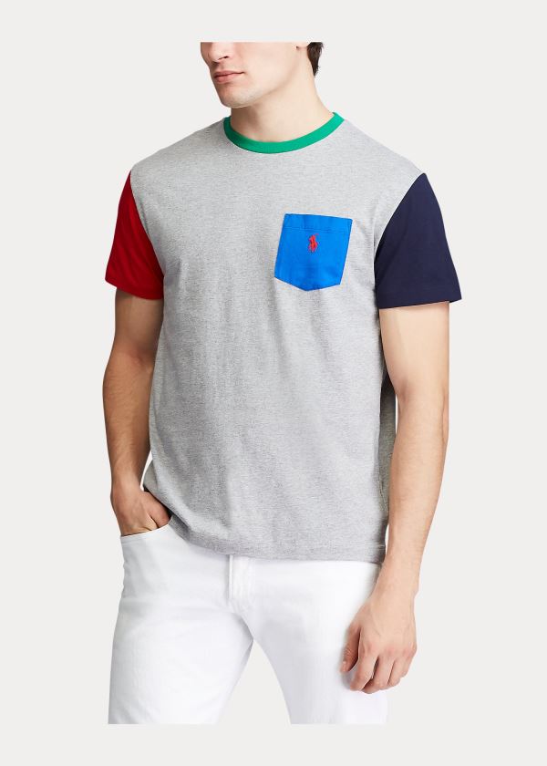 Ralph Lauren Classic Fit Pocket T-Shirt Šedé Viacfarebný | iILNtMUM