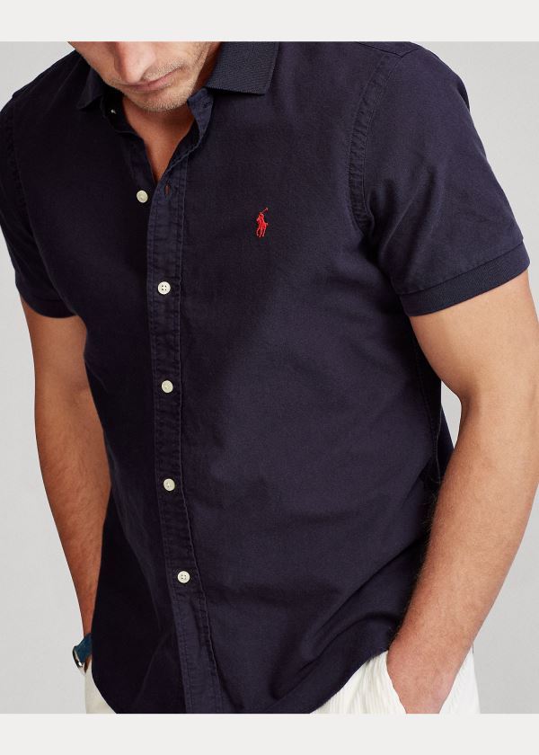 Ralph Lauren Classic Fit Polo-Collar Oxford Tmavě Blankyt | Zs0ymGwF