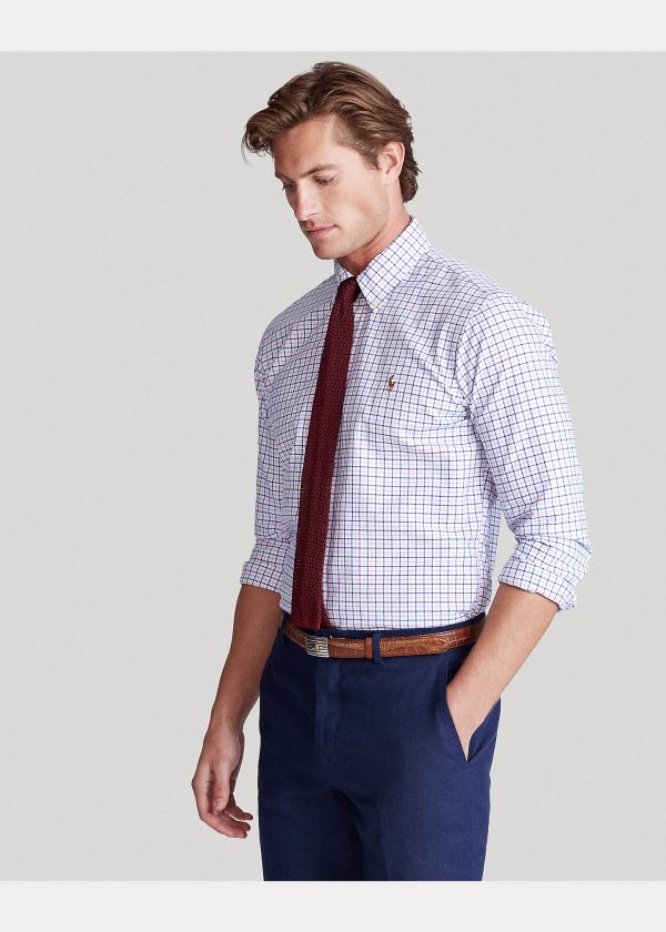 Ralph Lauren Classic Fit Tattersall Shirt Tmavě Královská Modrá Růžové | 4cYSs5QX