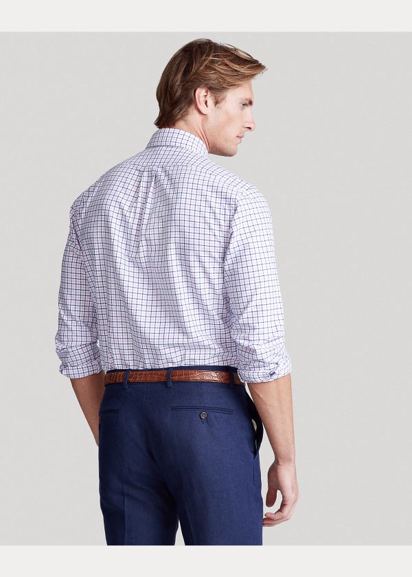 Ralph Lauren Classic Fit Tattersall Shirt Tmavě Královská Modrá Růžové | 4cYSs5QX