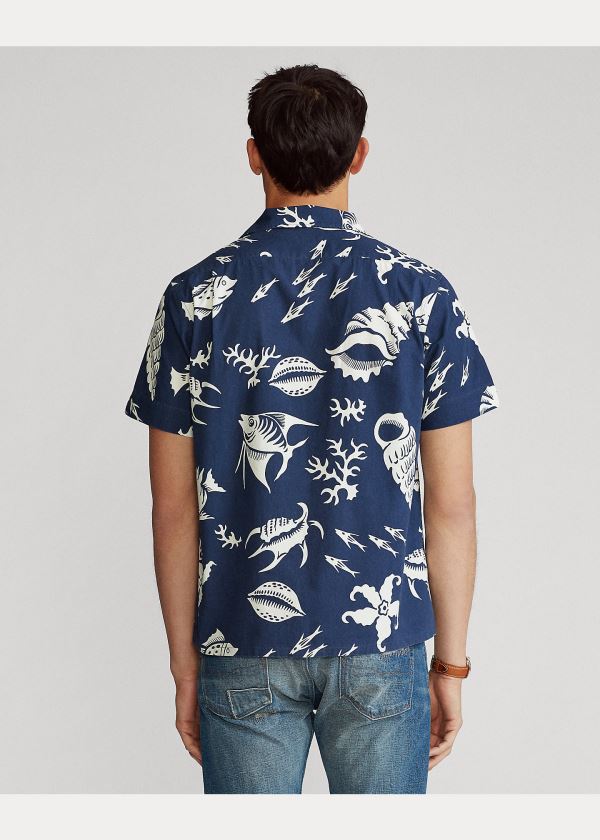 Ralph Lauren Classic Fit Tropical Shirt Tmavě Blankyt Bílé | SQlDcI3G