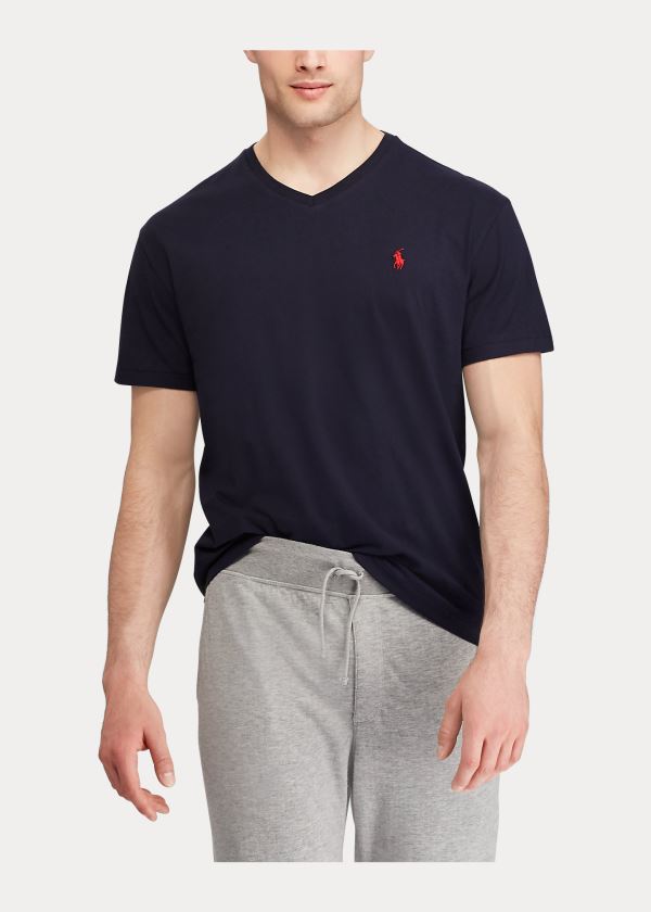 Ralph Lauren Classic Fit V-Neck T-Shirt Černé | R8zj7wuL