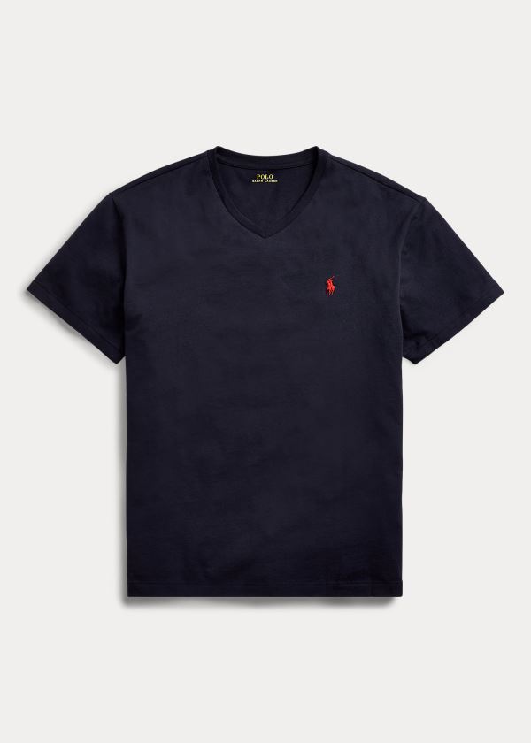 Ralph Lauren Classic Fit V-Neck T-Shirt Černé | R8zj7wuL