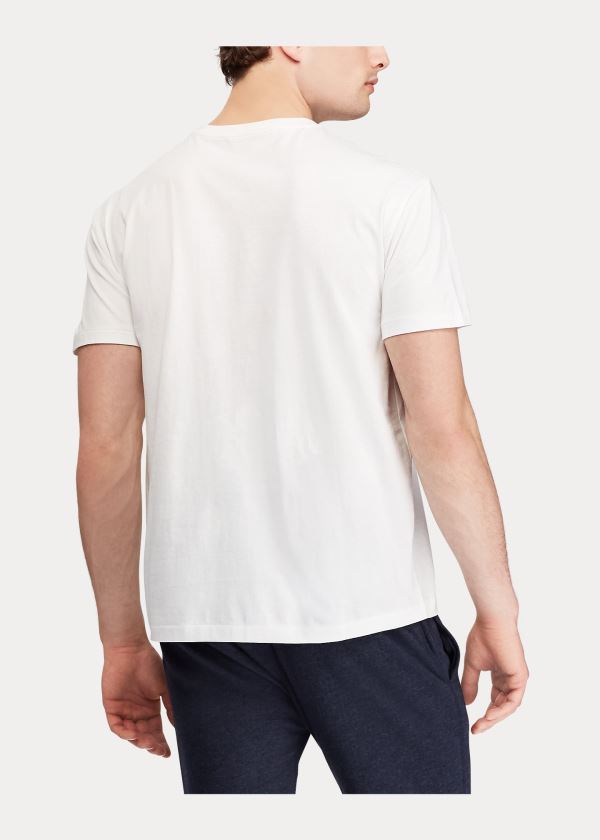 Ralph Lauren Classic Fit V-Neck T-Shirt Bílé | uhkm1lOl