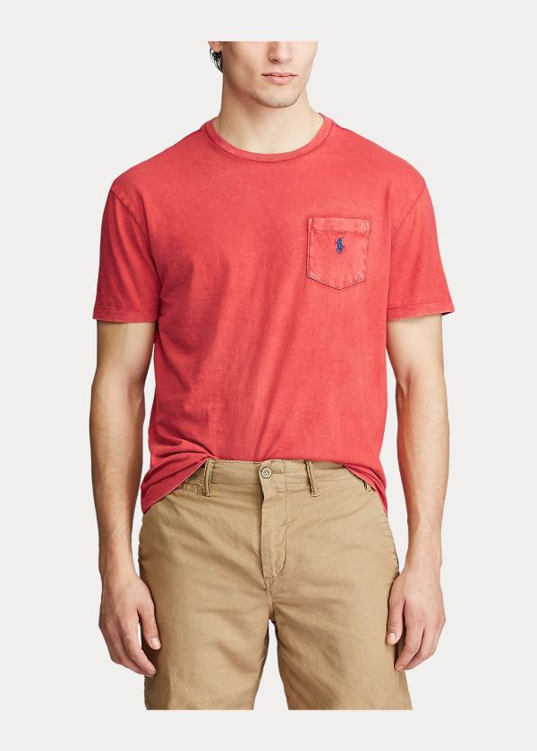 Ralph Lauren Classic Slub Pocket T-Shirt Oranžové | FdIG6wbZ