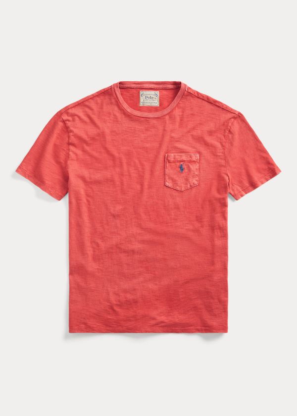 Ralph Lauren Classic Slub Pocket T-Shirt Oranžové | FdIG6wbZ