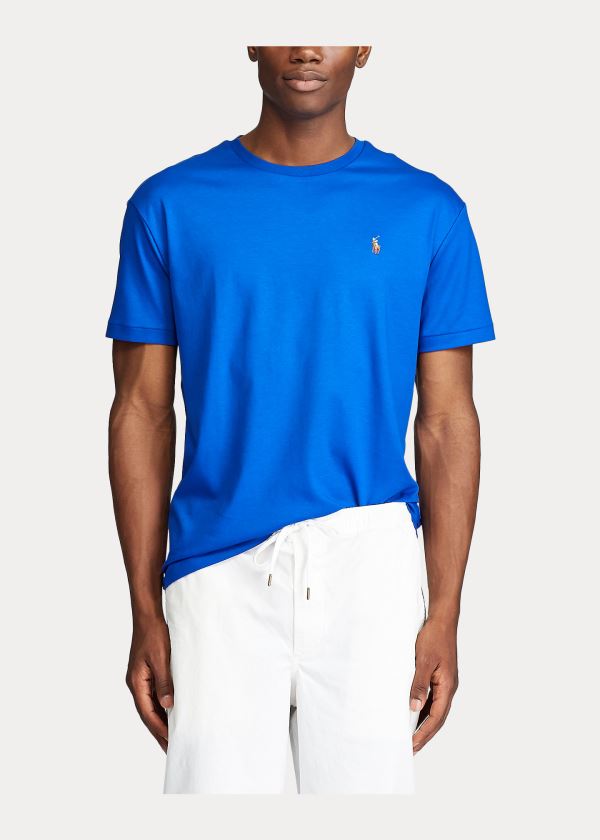 Ralph Lauren Classic Soft Bavlněné T-Shirt Blankyt Královská Modrá | Q8a94Nii