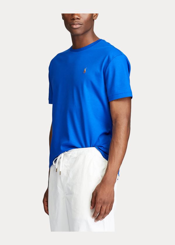 Ralph Lauren Classic Soft Bavlněné T-Shirt Blankyt Královská Modrá | Q8a94Nii