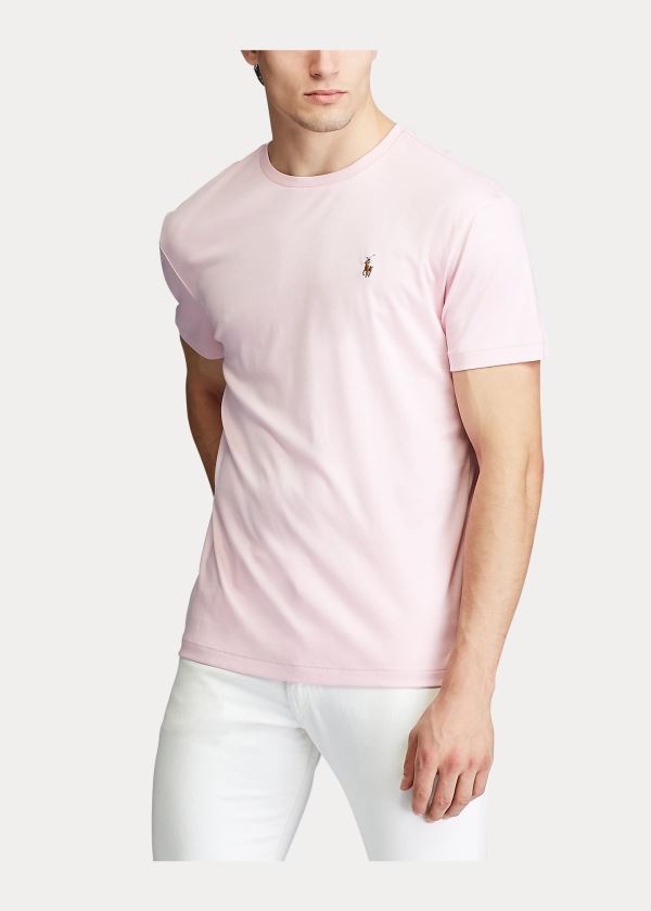 Ralph Lauren Classic Soft Bavlněné T-Shirt Růžové | j7jS9Xx7