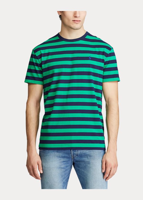 Ralph Lauren Classic Striped Jersey T-Shirt Zelene Tmavě Blankyt | SEmwzZKA