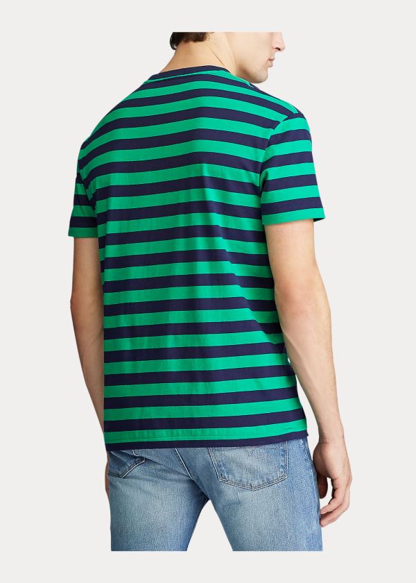 Ralph Lauren Classic Striped Jersey T-Shirt Zelene Tmavě Blankyt | SEmwzZKA