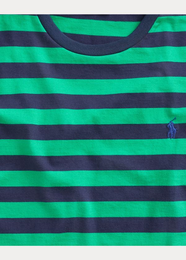 Ralph Lauren Classic Striped Jersey T-Shirt Zelene Tmavě Blankyt | SEmwzZKA