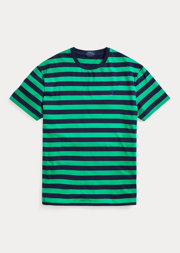 Ralph Lauren Classic Striped Jersey T-Shirt Zelene Tmavě Blankyt | SEmwzZKA