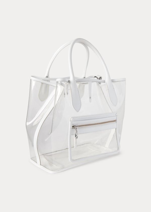 Ralph Lauren Clear Medium Bellport Tote Bílé | 8xD4BPGd