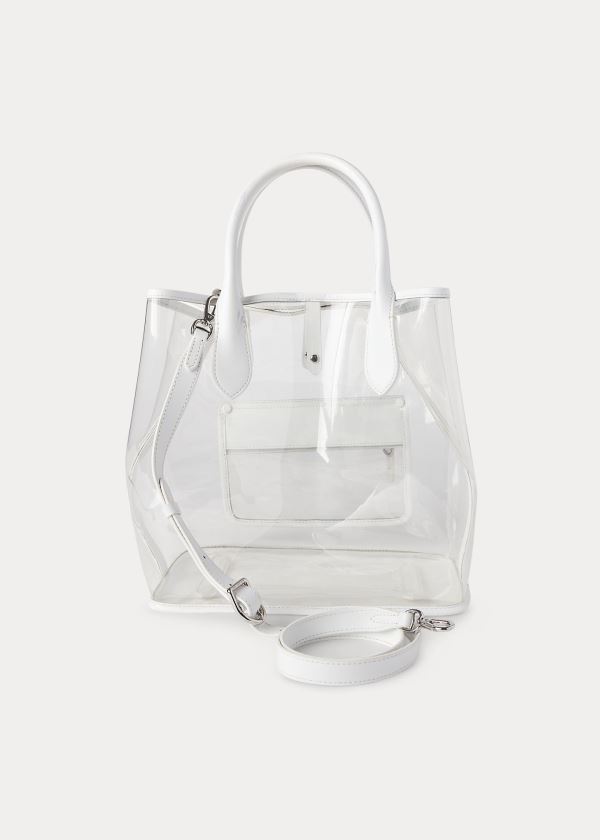 Ralph Lauren Clear Medium Bellport Tote Bílé | 8xD4BPGd