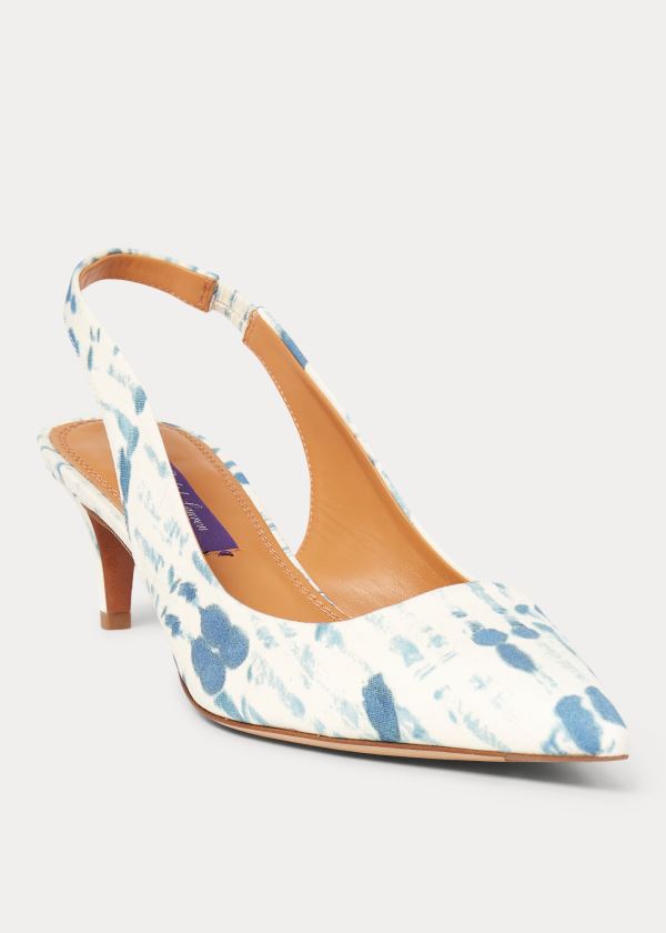 Ralph Lauren Cleo Print Bavlněné Pump Blankyt Bílé | vqTXhZ3W