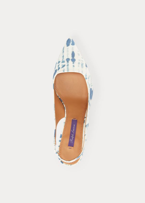 Ralph Lauren Cleo Print Bavlněné Pump Blankyt Bílé | vqTXhZ3W