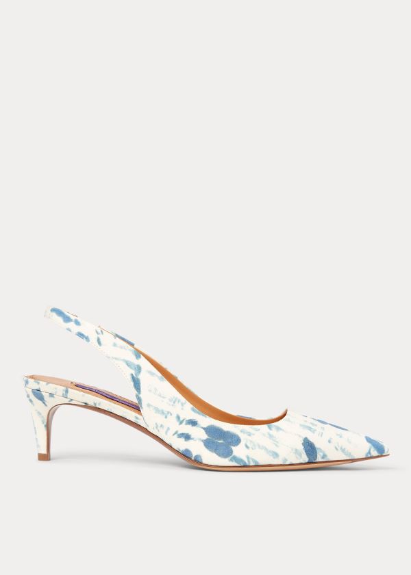 Ralph Lauren Cleo Print Bavlněné Pump Blankyt Bílé | vqTXhZ3W