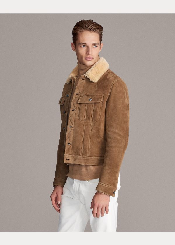 Ralph Lauren Clifton Shearling Jacket Hnědožlutý | Fg5bCc3Q