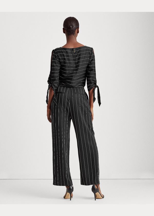 Ralph Lauren Cold-Shoulder Twill Jumpsuit Černé Krém | N2ME8k1x