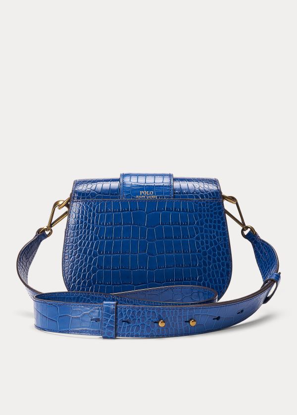 Ralph Lauren Crocodile-Print Lennox Bag Královská Modrá Blankyt | 4Dqu5gBA