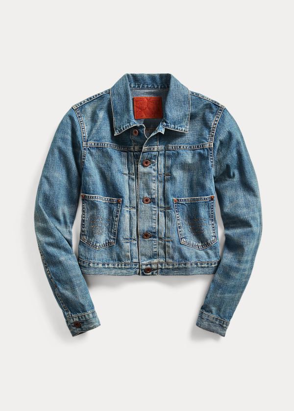 Ralph Lauren Cropped Denim Jacket Olivy Zelené | q8iyUCe9