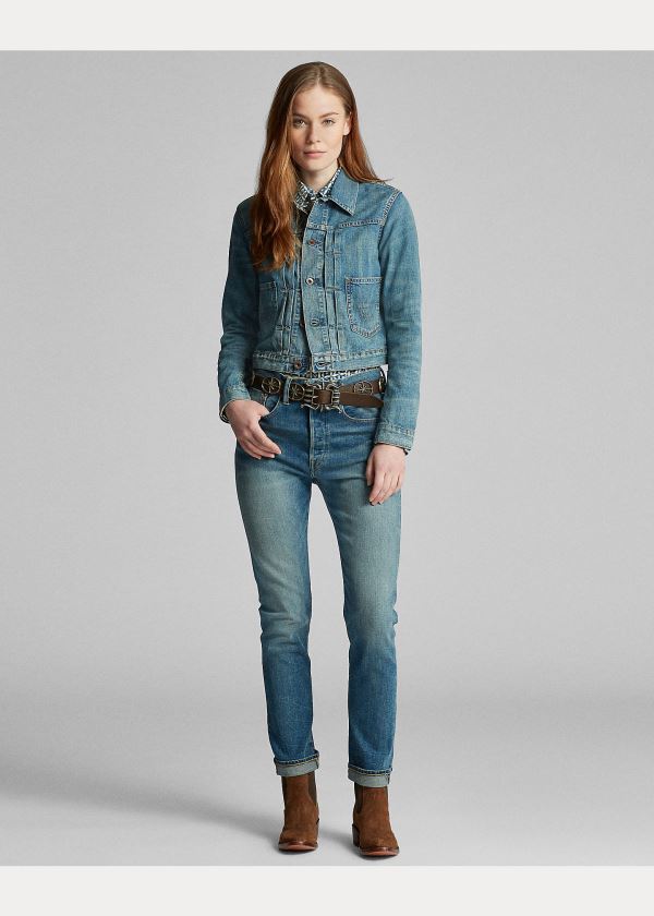 Ralph Lauren Cropped Denim Jacket Olivy Zelené | q8iyUCe9