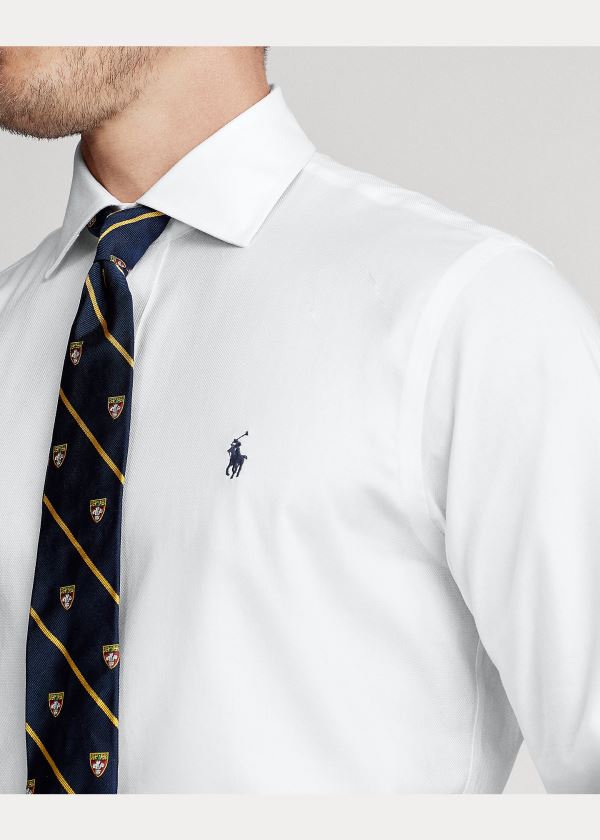 Ralph Lauren Custom Fit Easy Care Shirt Bílé | NJw8227J