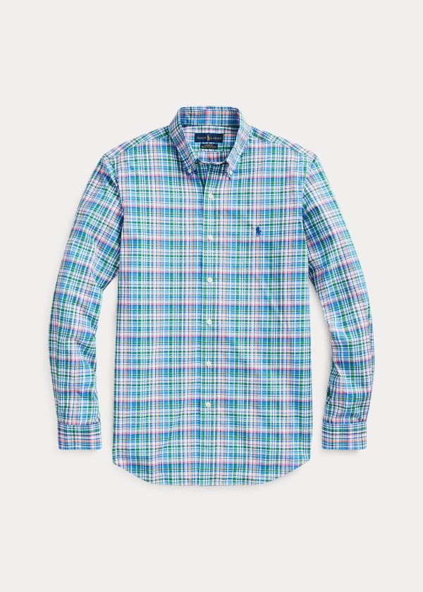 Ralph Lauren Custom Fit Plaid Poplin Shirt Blankyt Růžové Viacfarebný | Sh87Nl9W