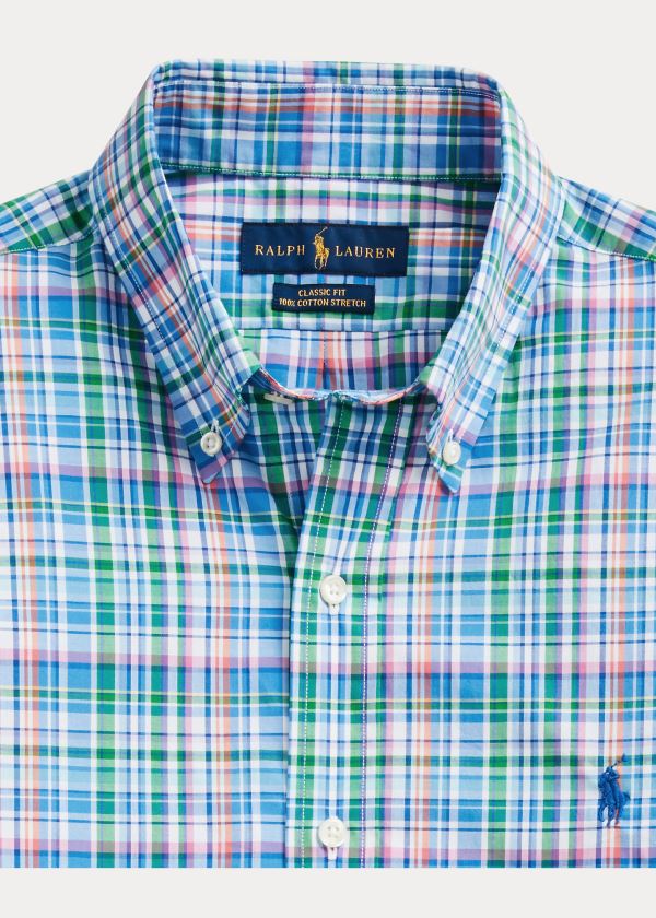 Ralph Lauren Custom Fit Plaid Poplin Shirt Blankyt Růžové Viacfarebný | Sh87Nl9W