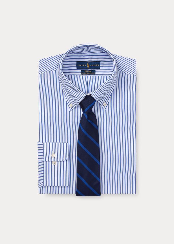 Ralph Lauren Custom Fit Striped Shirt Blankyt Bílé | 25XCd36N