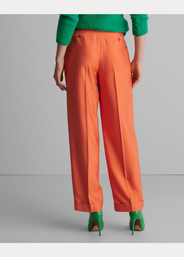 Ralph Lauren Darcy Washed Silk Pant Oranžové | 8Fgu6u9Q