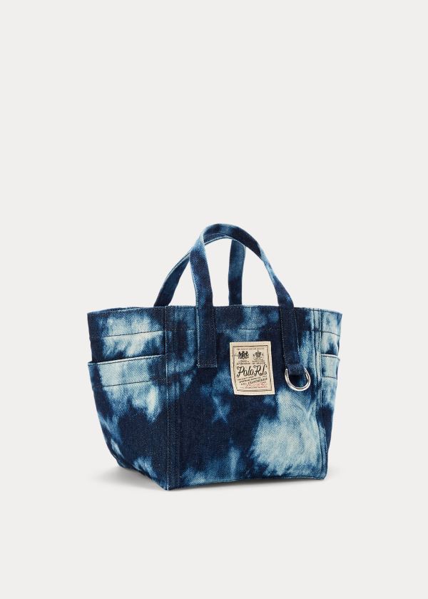 Ralph Lauren Denim Tie-Dye Mini Tote Bag Indigo Viacfarebný | ltaiDfXo