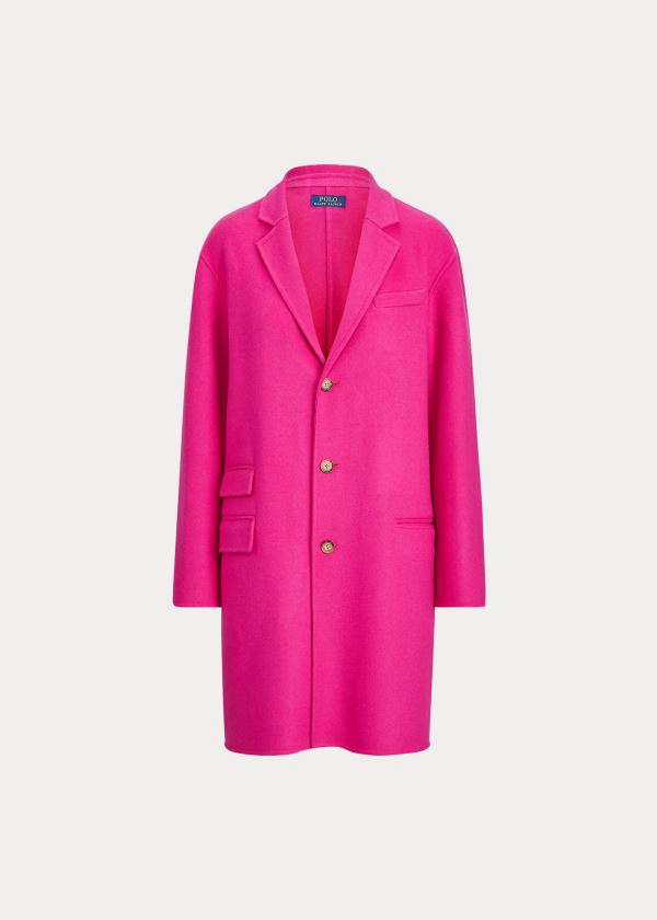 Ralph Lauren Double-Faced Wool-Blend Coat Růžové | FhdHuZBt