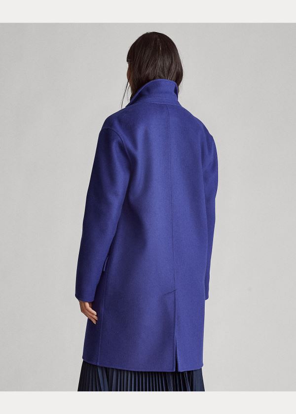 Ralph Lauren Double-Faced Wool-Blend Coat Královská Modrá Blankyt | vSVgHFPp