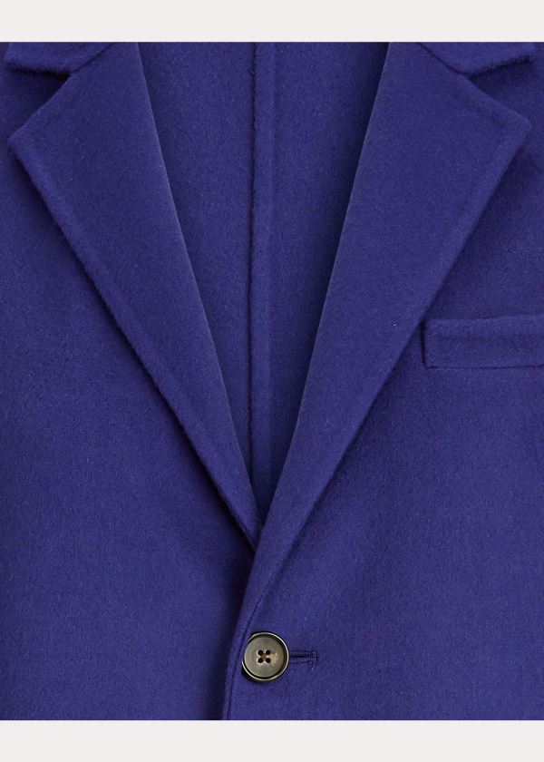 Ralph Lauren Double-Faced Wool-Blend Coat Královská Modrá Blankyt | vSVgHFPp