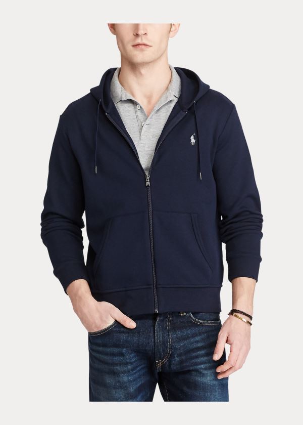 Ralph Lauren Double-Knit Full-Zip Hoodie Tmavě Blankyt | D5g850CE