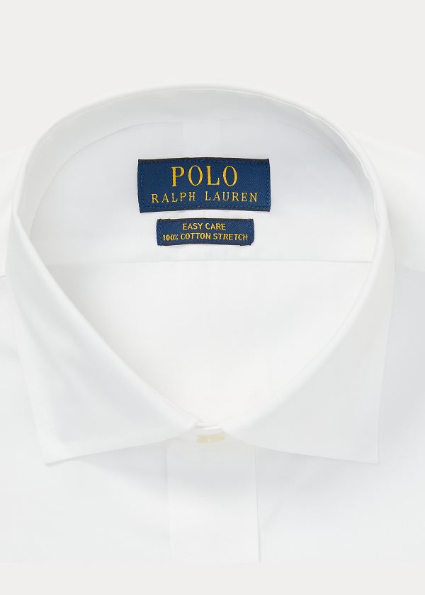 Ralph Lauren Easy Care Stretch Poplin Shirt with French Cuffs - All Fits Bílé | DG0UTx0T