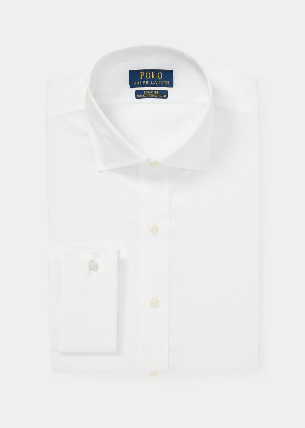 Ralph Lauren Easy Care Stretch Poplin Shirt with French Cuffs - All Fits Bílé | DG0UTx0T