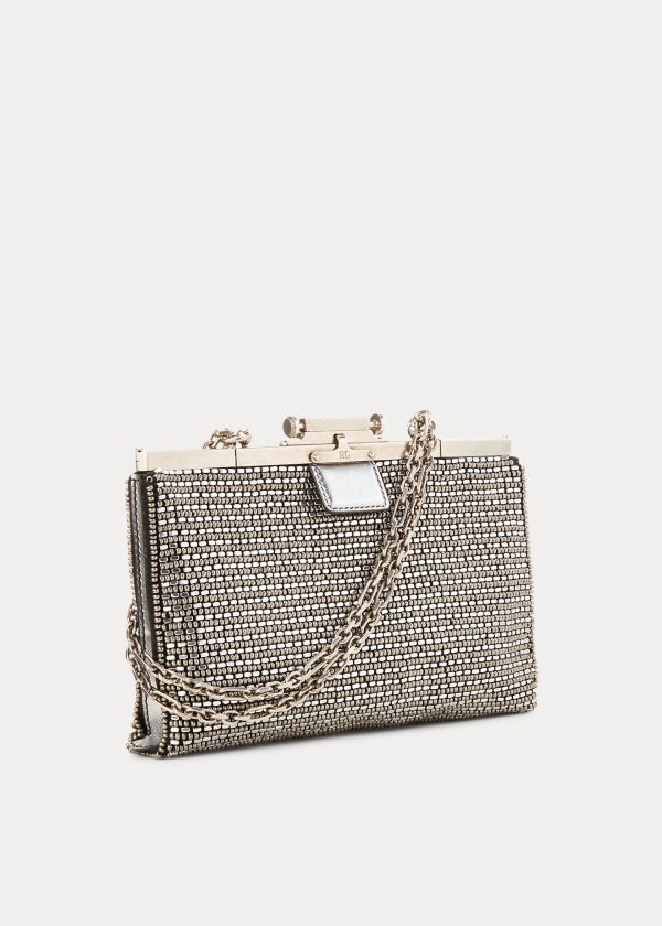 Ralph Lauren Embellished Evening Pouch Stříbrné Černé | CiNCdmh9