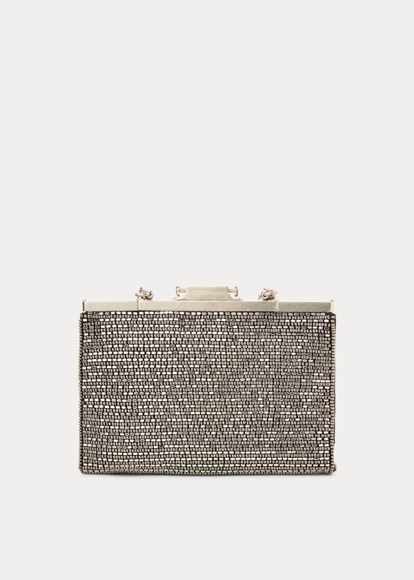 Ralph Lauren Embellished Evening Pouch Stříbrné Černé | CiNCdmh9