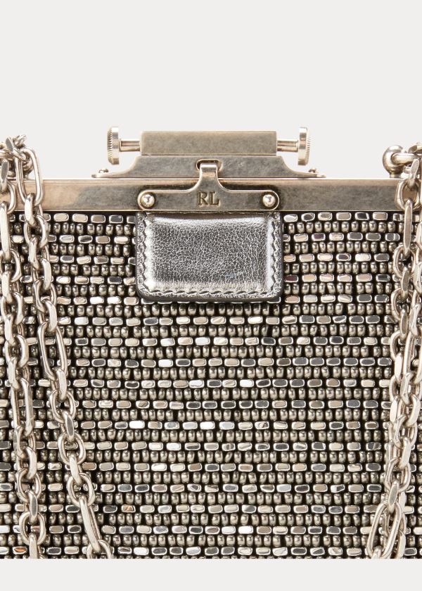 Ralph Lauren Embellished Evening Pouch Stříbrné Černé | CiNCdmh9