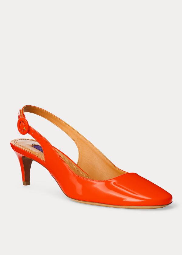 Ralph Lauren Ember Lakovaná Slingback Oranžové | EF2XCCk7