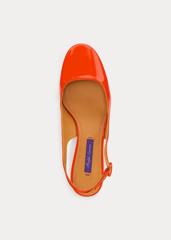 Ralph Lauren Ember Lakovaná Slingback Oranžové | EF2XCCk7