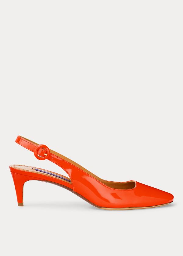 Ralph Lauren Ember Lakovaná Slingback Oranžové | EF2XCCk7