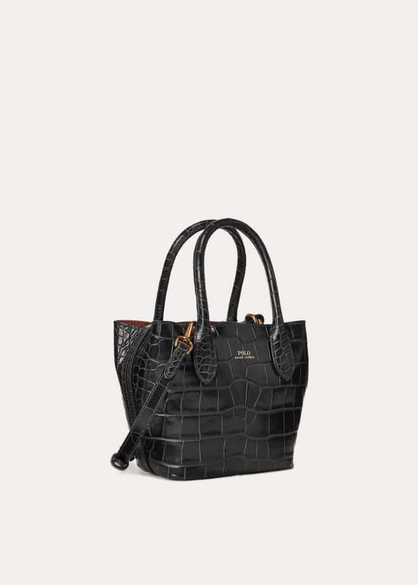 Ralph Lauren Embossed Mini Bellport Tote Černé | wo8jTZos