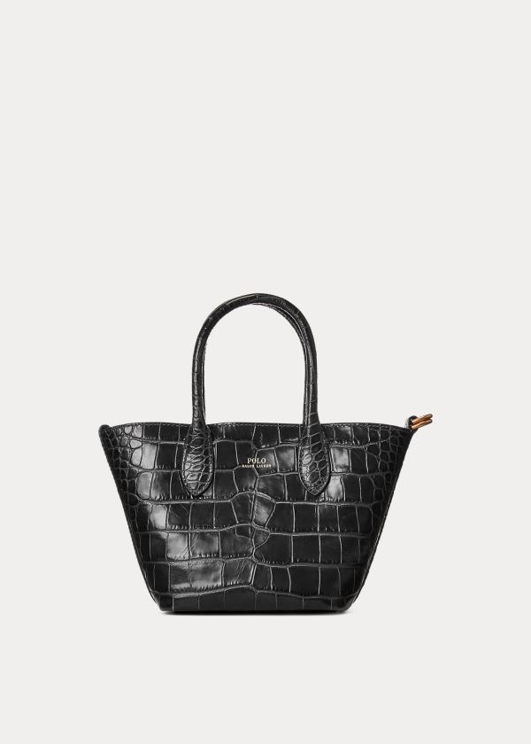 Ralph Lauren Embossed Mini Bellport Tote Černé | wo8jTZos