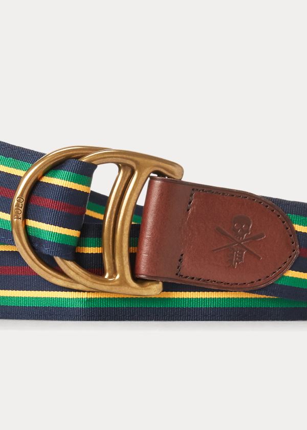 Ralph Lauren Equestrian Grosgrain Belt Tmavě Blankyt Zelene Žluté Vínové | ZXjamuuk