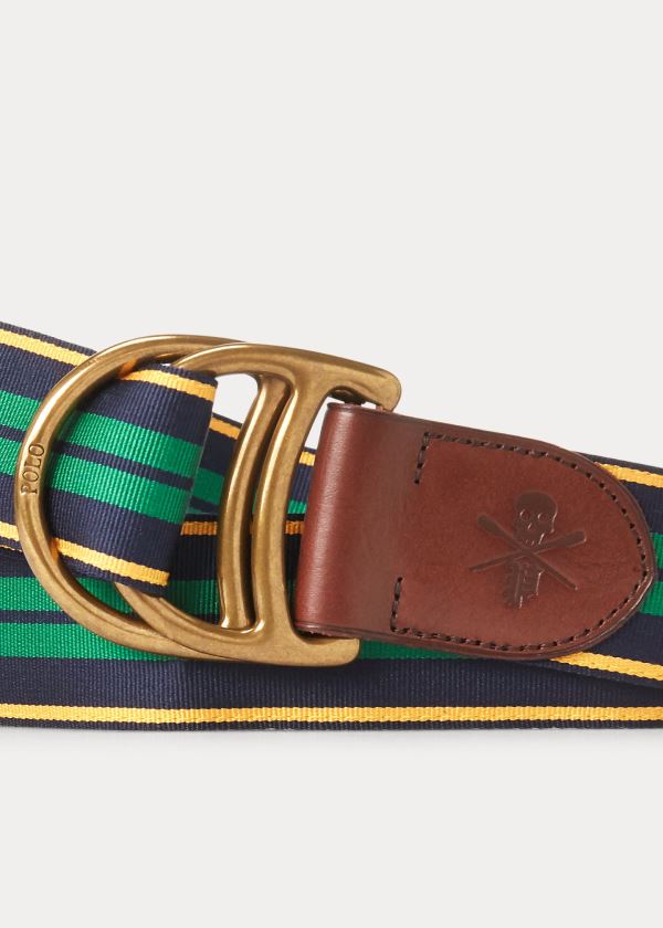 Ralph Lauren Equestrian Grosgrain Belt Tmavě Blankyt Žluté Zlaté Zelene | pV5FtQxa